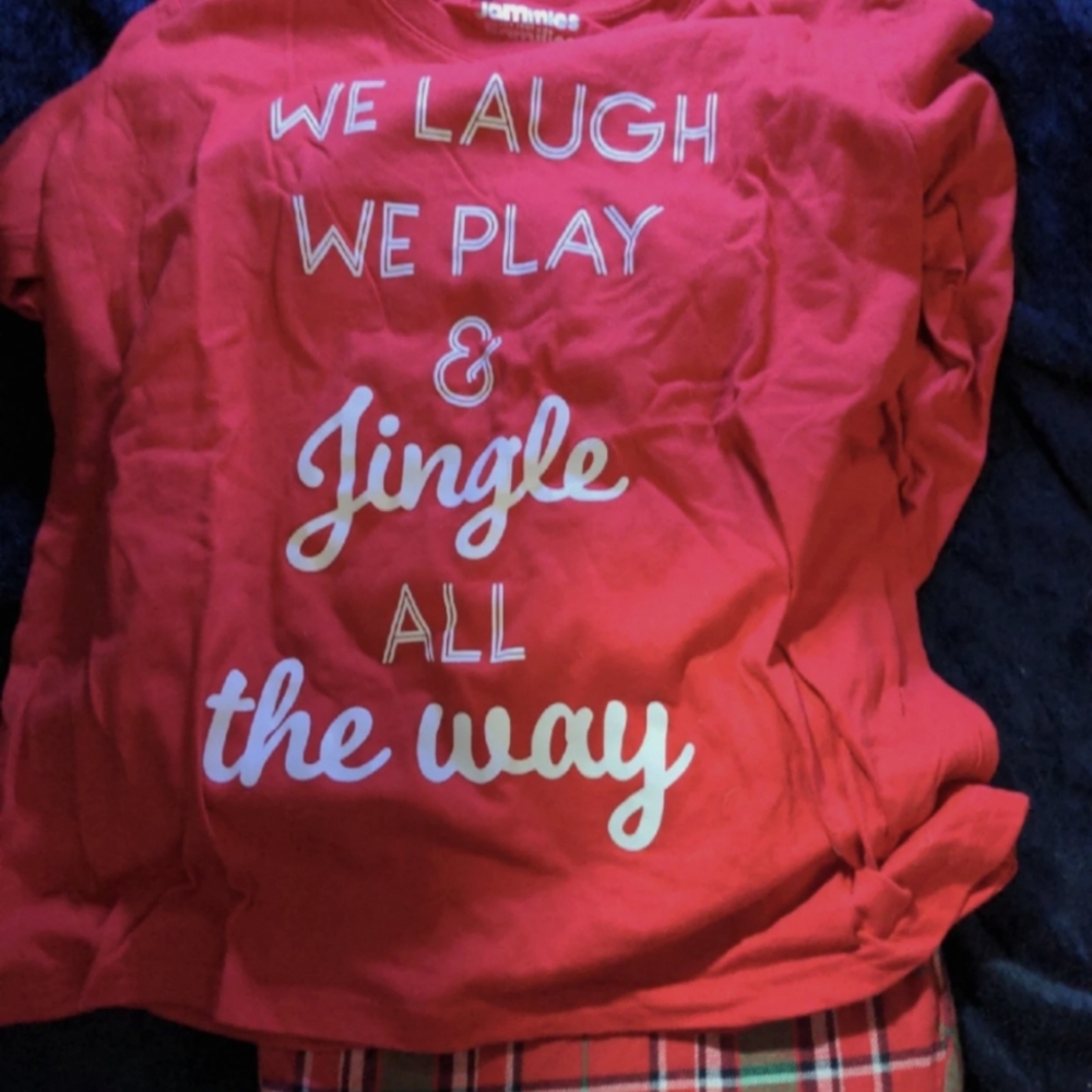 Christmas pajama set. Red and green. Plaid